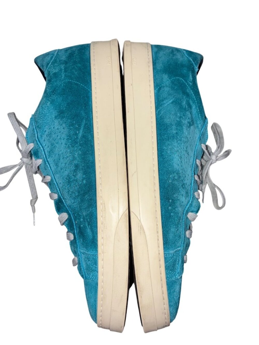P448 Jack Caraibi Mens Low Top Suede Sneakers EU 48 US 14 Turquoise Blue - Picture 10 of 14